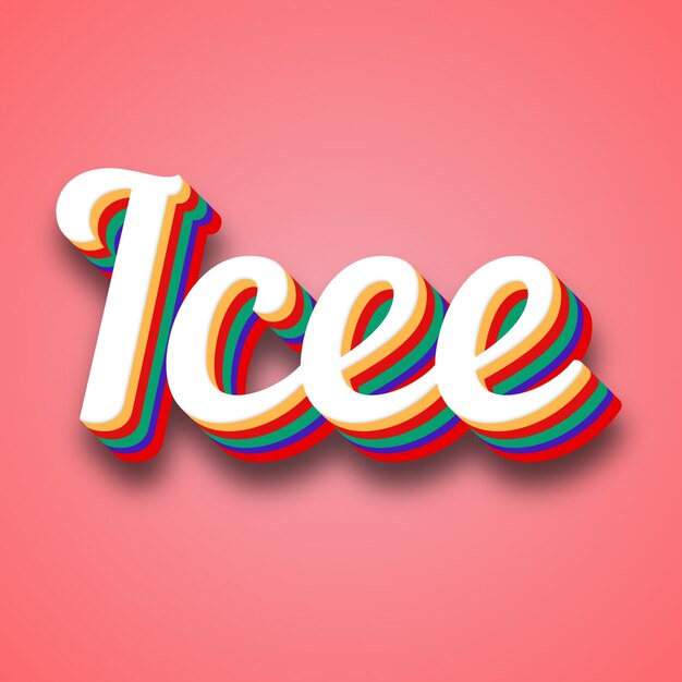 Icee Text Effect Photo Image Cool