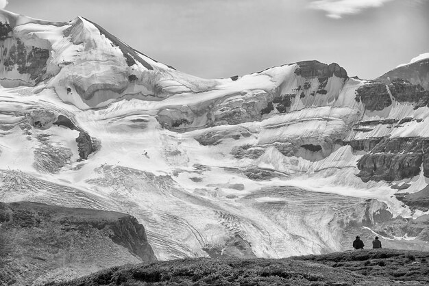 Icefield Highway Yoho Banff Jasper Park in zwart-wit