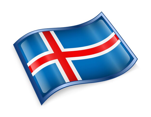 Photo iceland flag icon isolated on white background