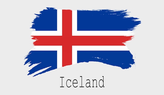 白い背景の上のアイスランドの旗