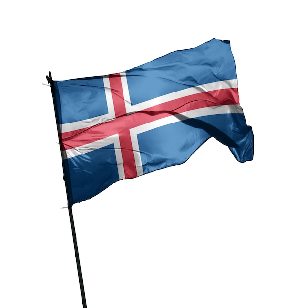 iceland flag on white background