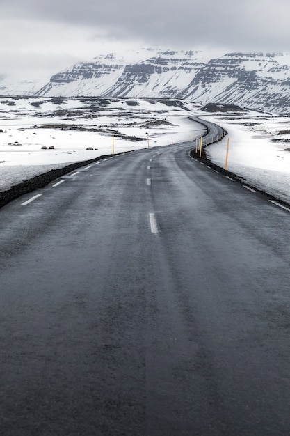 Iceland Winter landscape Road