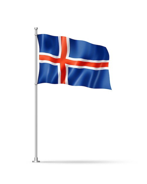 Icelandic flag isolated on white