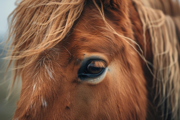 Icelandic Horse With Wind Blown Mane