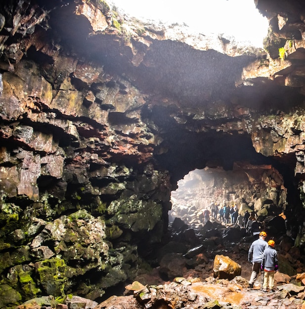 Icelandic Lava Tunnel as tourist attraction