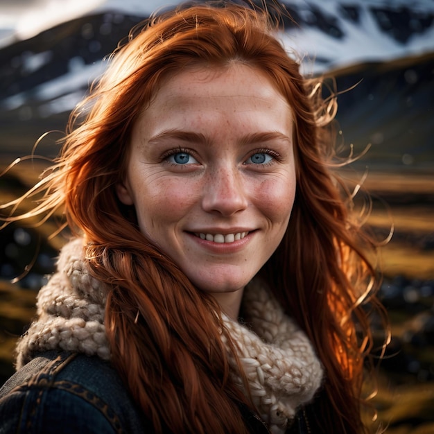 Исландская женщина из Исландии типичный национальный гражданин