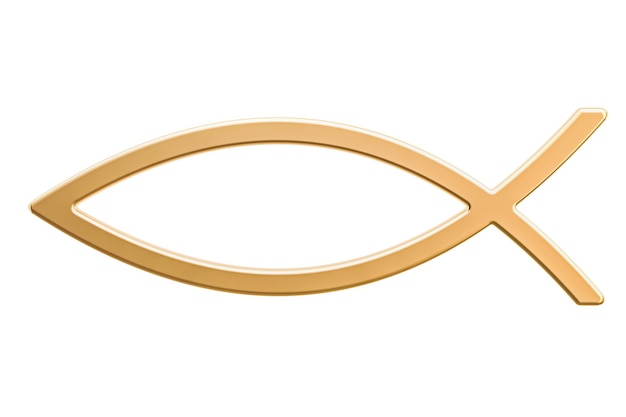 Photo ichthys or jesus fish symbol 3d rendering