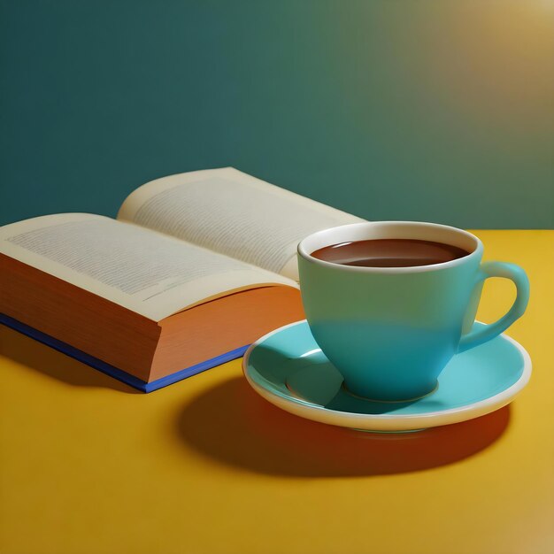 Photo an icon of a coffee cup next to an open book