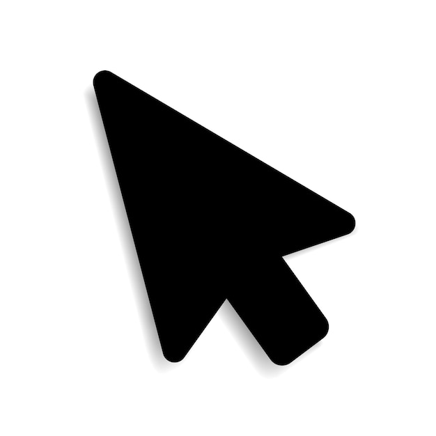 The icon of the computer mouse cursor pointer on a white background