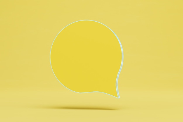 Icon for correspondence with messages in social networks of yellow color on a yellow background