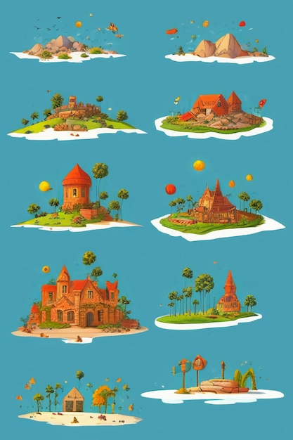 Icon design cartoon animation style wallpaper background illustration props creative works