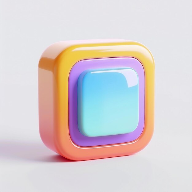 icon download 3D render white background generative AI