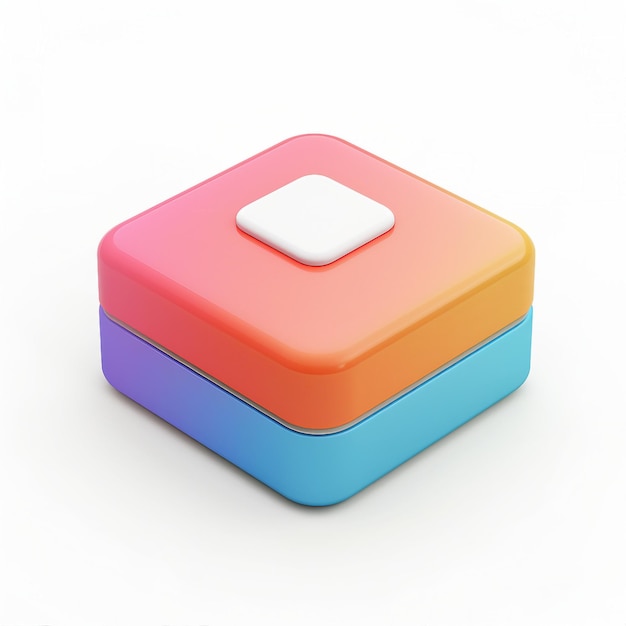 icon download 3D render white background generative AI
