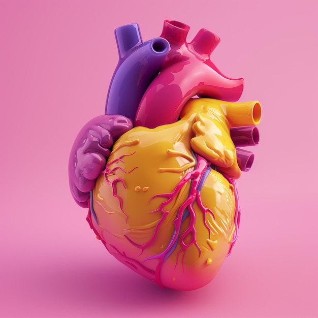 Photo icon of human heart 3d isometric