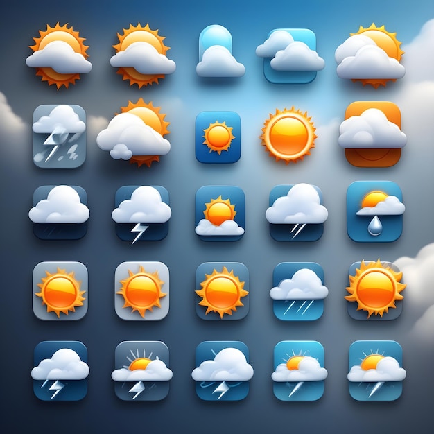 Foto icon illustratie van het weer