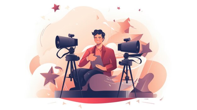 icon illustration of a journalist