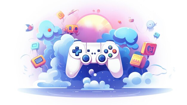 写真 ビデオゲームをしている子供のアイコンイラスト