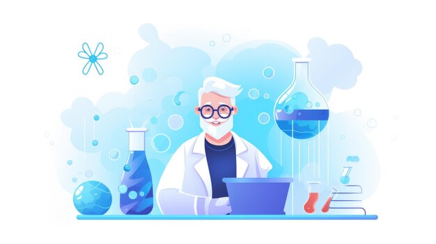 Photo icon illustration of a scientist