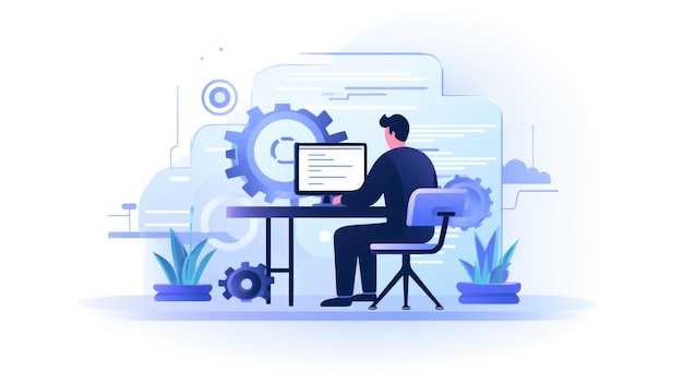 icon illustration of a software developer