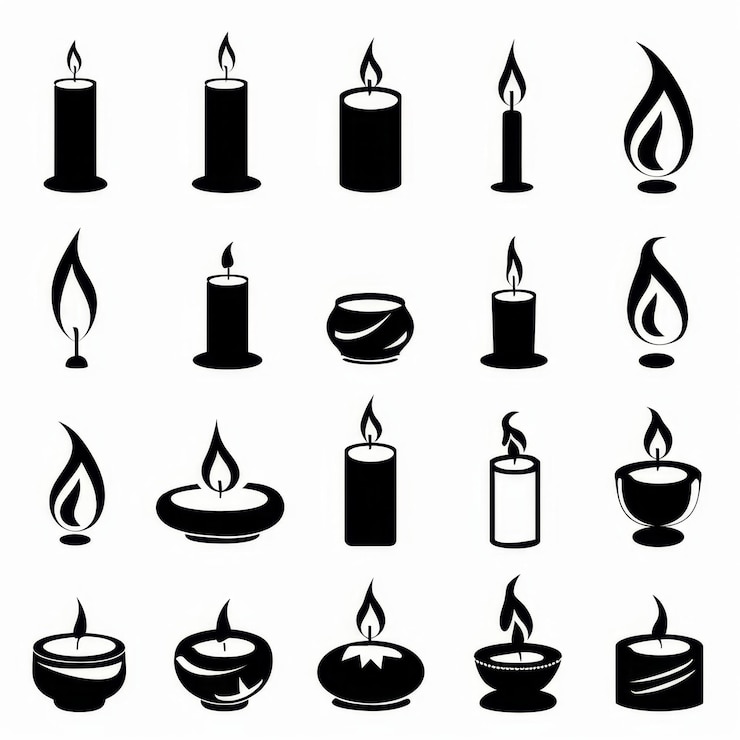 Foto icon kaars paraffine decoratie zwart minimale kaarslicht silhouet ontspannen aroma kaars decoratie