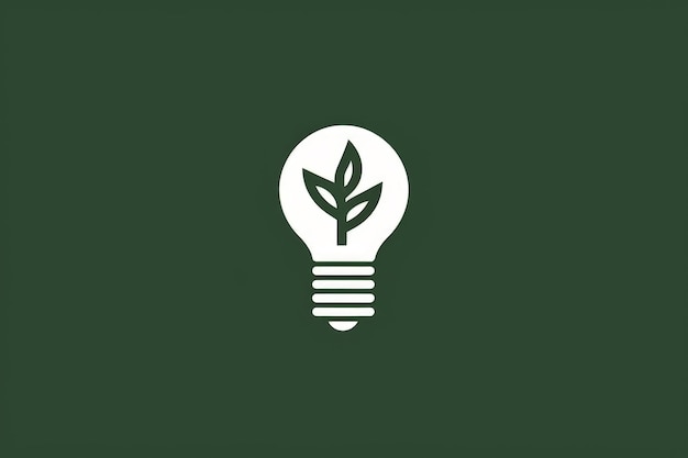 Icon of lightbulb with green leaf inside