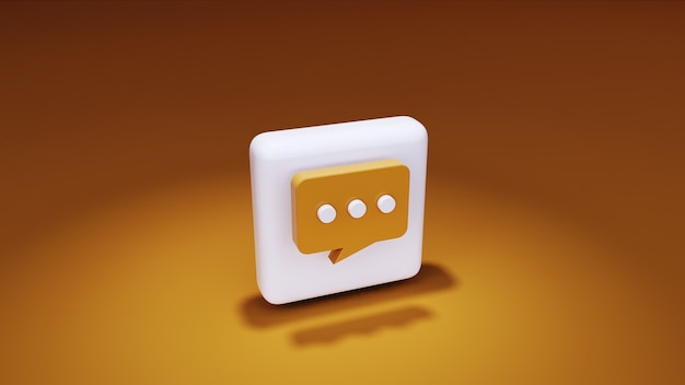 icon massage 3d rendering on yellow background and highlights