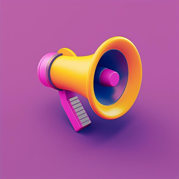 Photo icon of a megaphone 3d isometric render