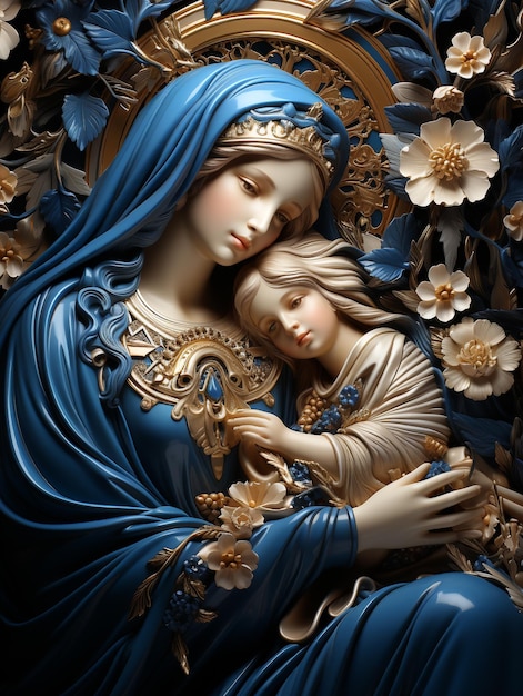 카톨릭 종교에서 하나님의 어머니의 아이콘 마돈나 복되신 처녀 마리아 성모 Nossa Senhora do Carmo 종교 신앙 기독교 예수 그리스도 성도 성녀 델 카르멘