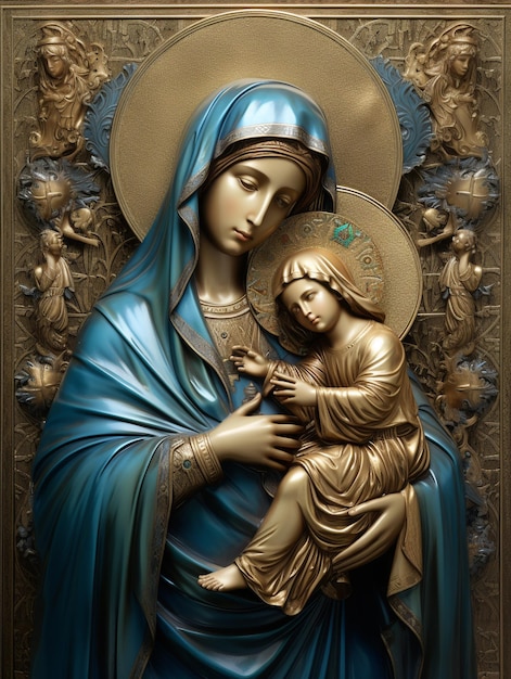 Icon Mother of God in the Catholic religion Madonna Blessed Virgin Mary Our Lady Nossa Senhora do Carmo religion faith Christianity Jesus Christ saints holy Virgen del Carmen