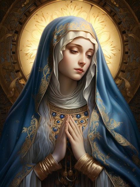 Icon of the mother of God the Virgin Mary the Religious Bible Jesus Christ