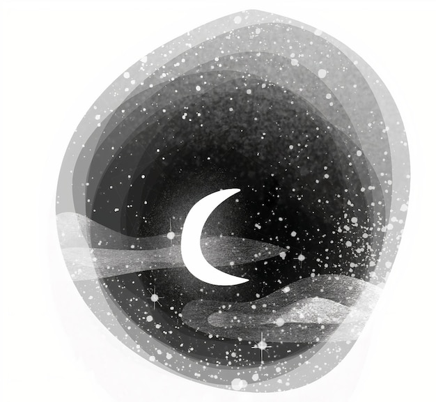 月と星のある夜空のアイコン