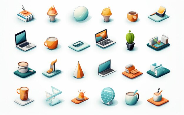 Photo icon pack for business advertising and graphic design