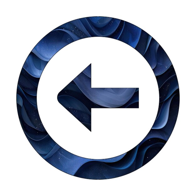 Foto icona freccia alt cerchio a sinistra gradiente blu background stile di progettazione