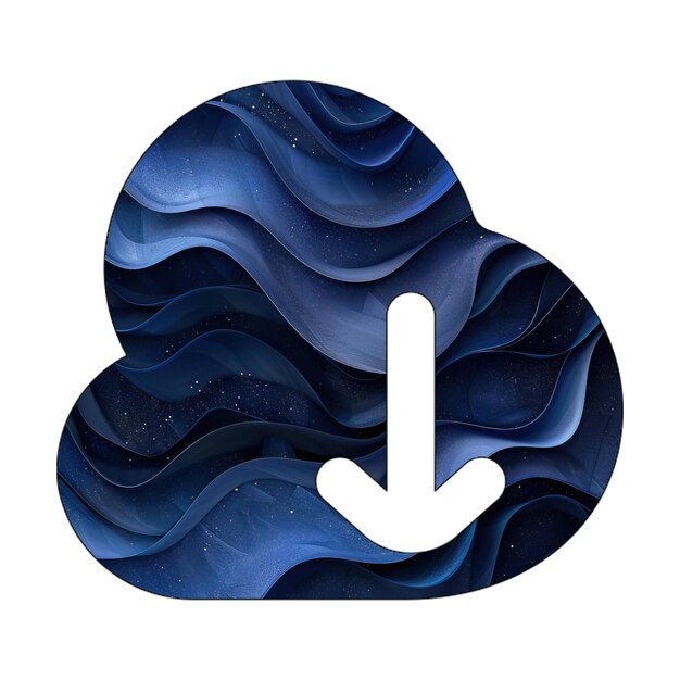 Икона фото eps облако загрузка синий градиент фон стиль дизайна