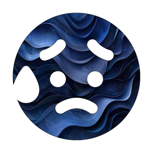 icon photo eps face sad sweat blue gradient background style design