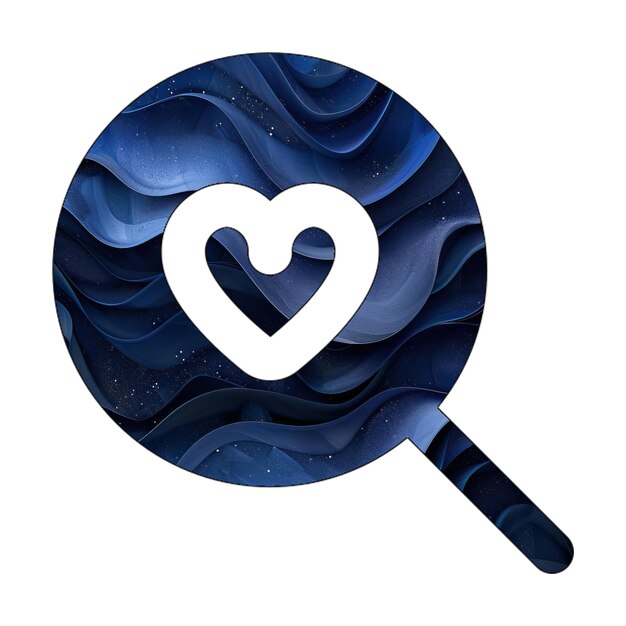 Икона фото eps поиск сердце синий градиент фон стиль дизайна