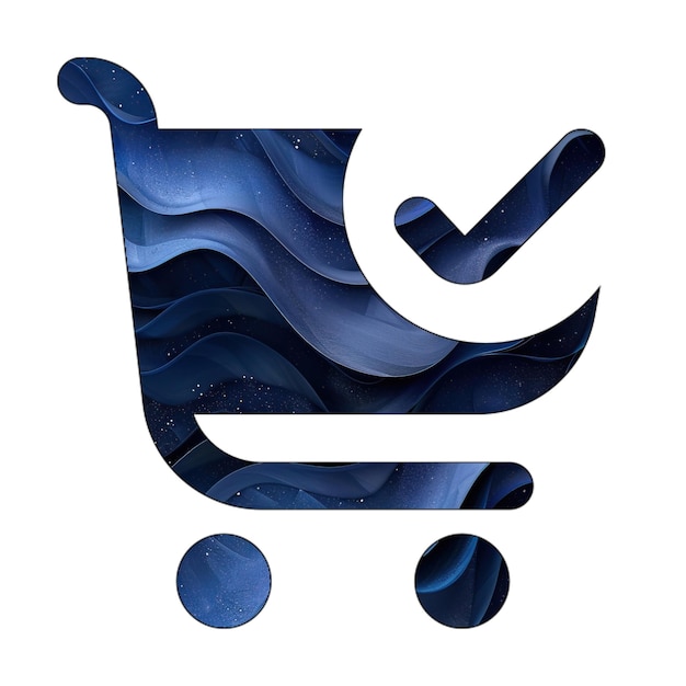 икона eps корзина покупок проверка синий градиент фон стиль дизайна