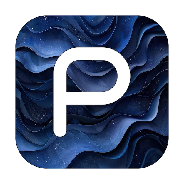 Foto icon eps square p gradiente blu background stile di progettazione