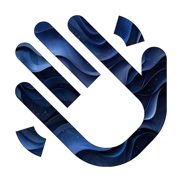 icon photo hand wave blue gradient background style design