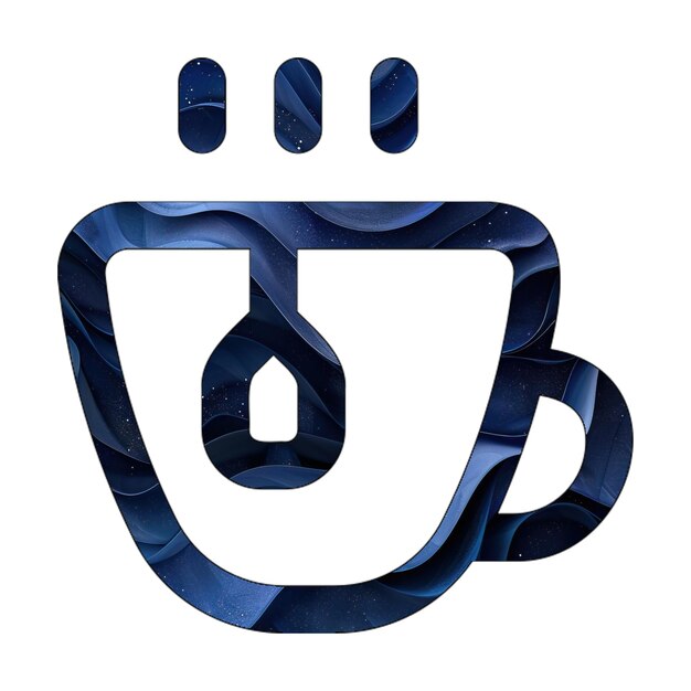 Foto icon mug luce foto tè blu gradiente background stile di progettazione