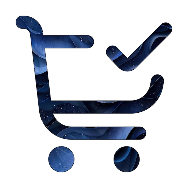 icon photo light shopping cart check blue gradient background style design