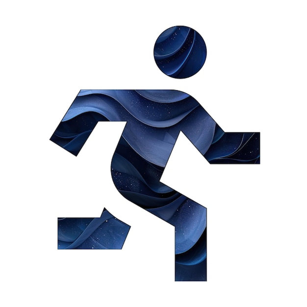 icon photo running blue gradient background style design