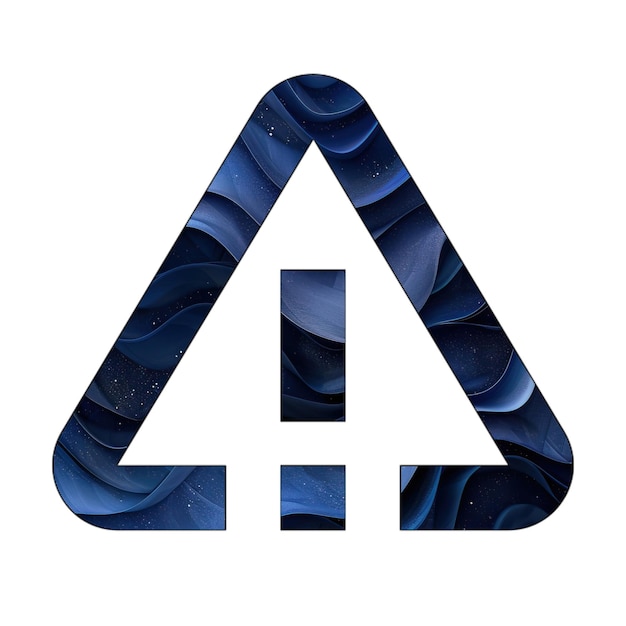 icon photo triangle warning blue gradient background style design