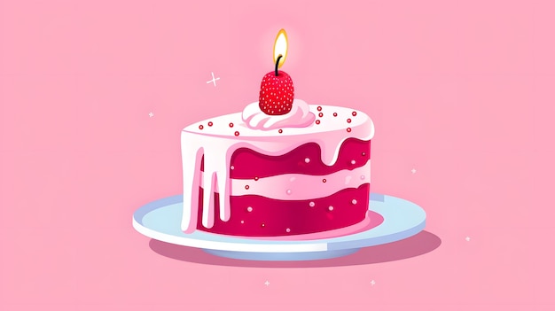 Icon of a slice of cake with a candle