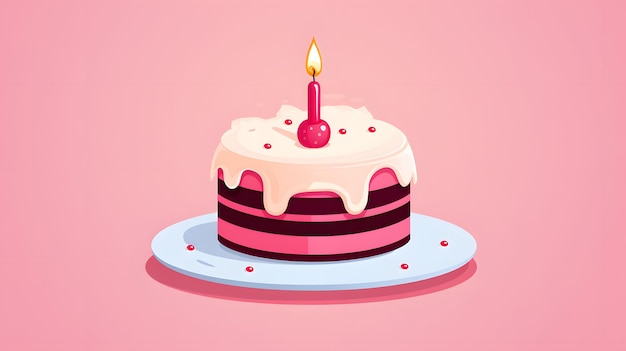 Икона кусочка торта со свечой
