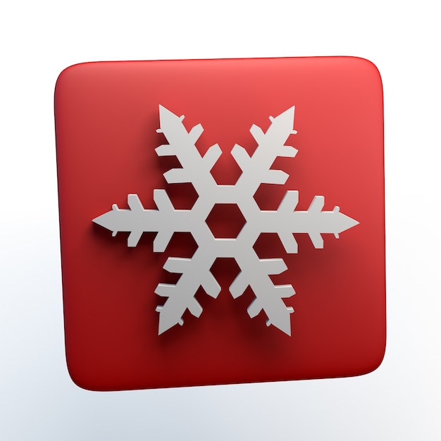 Photo icon of a snowflake of christmas 3d illustration