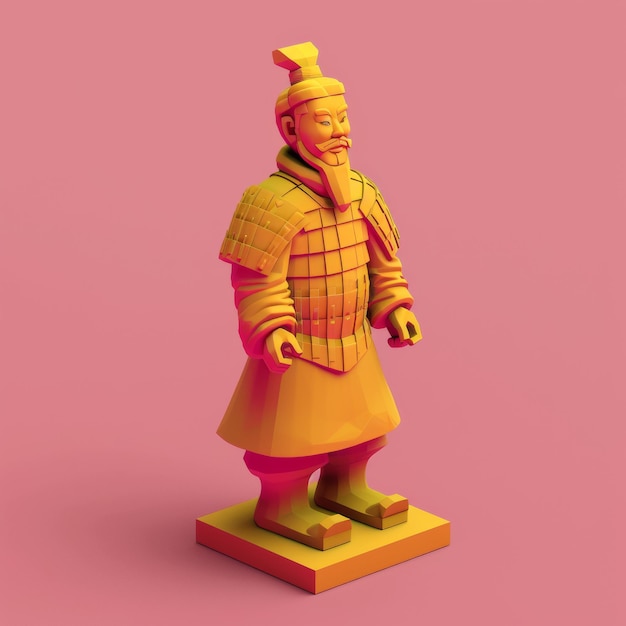 icon of a Terra Cotta Warriors 3d isometric render