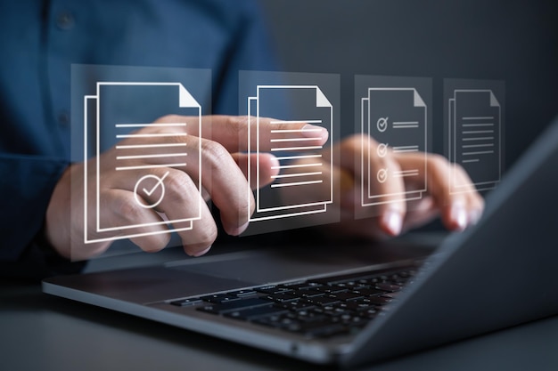 Icon van bedrijfsdocumentpapier Document Management System DMS