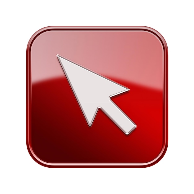Icon van de cursor glanzend rood