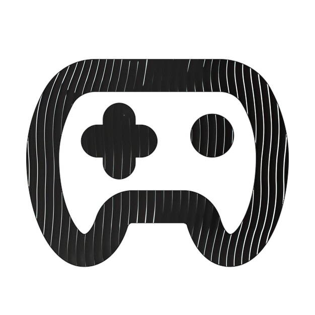 Icon van de gamepad zwarte witte lijnen textuur